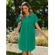 thumbnail image 5 of Vestido Zeagoo casual de manga corta con cuello en V, holgado, verde veraniego, 5 of 7