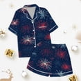 thumbnail image 3 of Kids' 4th Of July Printed Satin Pajama Set Short Sleeve, 3 of 4
