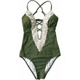 thumbnail image 2 of Moda mujer damas vintage encaje bikini conjuntos playa traje de baño traje de baño verde M brillar  Electrónica, 2 of 5