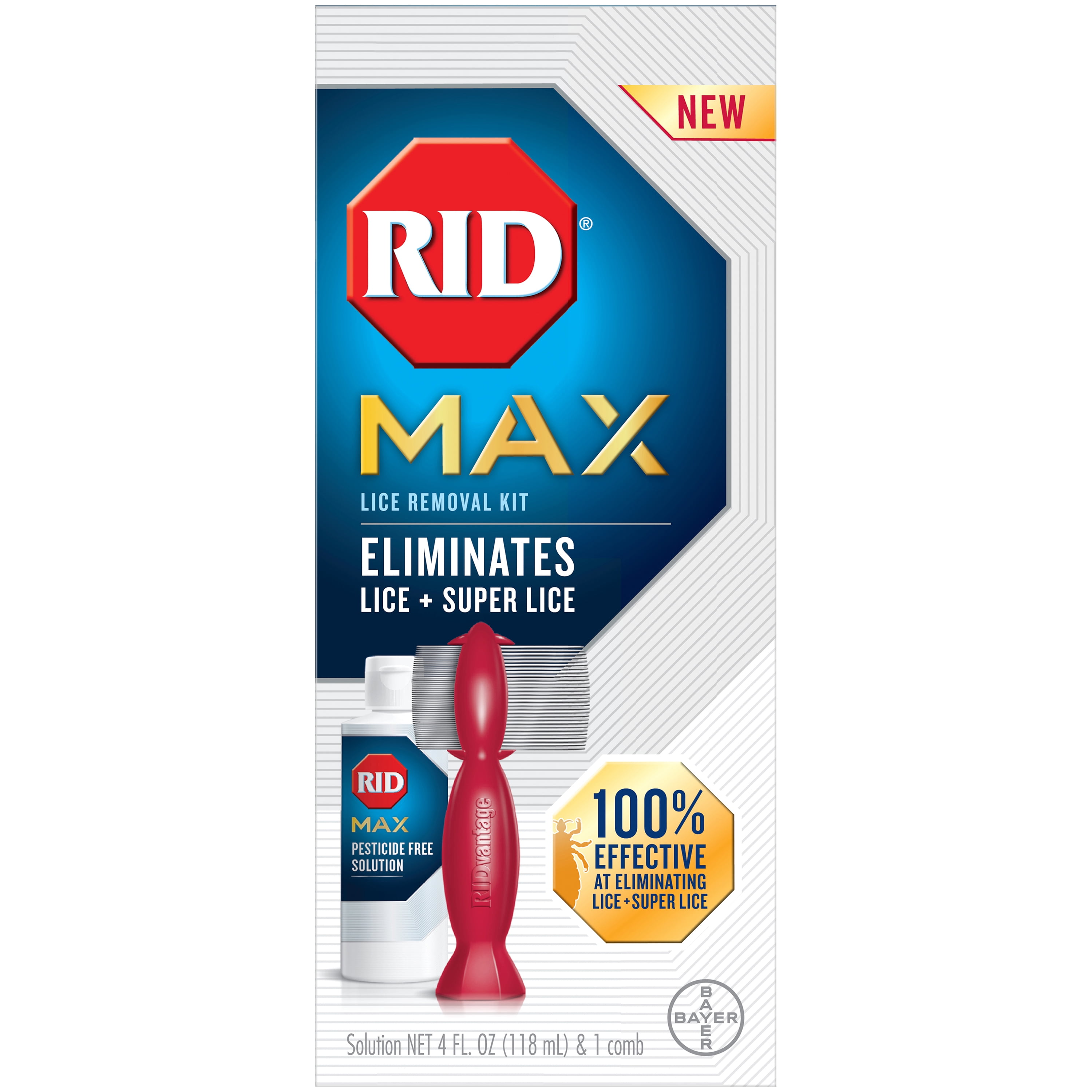 Rid Max Lice Removal Kit With 1 Ridvantage Comb And 1 4 Ounce Solution Walmart Com Walmart Com