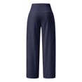 thumbnail image 6 of EDFBUYKRS Female Women Pants Casual Women's Pants Plus Size Petite High Waist Wide Leg Palazzo Prints Pants for Women Smocked Elastic Waist Loose Comfy Splitcasual Pajama Pants Pockets Xxl, 6 of 6