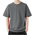 thumbnail image 4 of Homenesgenics Mens Shirts Men Tops T Shirts for Man Men's Summer Thin Breathable Loose Half Sleeved T-Shirt Gray XXXL, 4 of 7