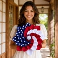 thumbnail image 7 of Nkmbld Patriotic Wreath, 4th of July Wreaths, Independence Day Artificial Wreath Pendant for Veterans Day Memorial Day Flag Day Wall Window Decor, 7 of 7