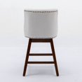 thumbnail image 5 of LEGAHOME Bar Stools Set of 2, 26” Swivel Counter Height Bar Stools with Soft Foam and Steel Spring Core, Modern Bar Stools with Wood Legs for Kitchen Island, Bar, Dining Room, Beige, 5 of 8