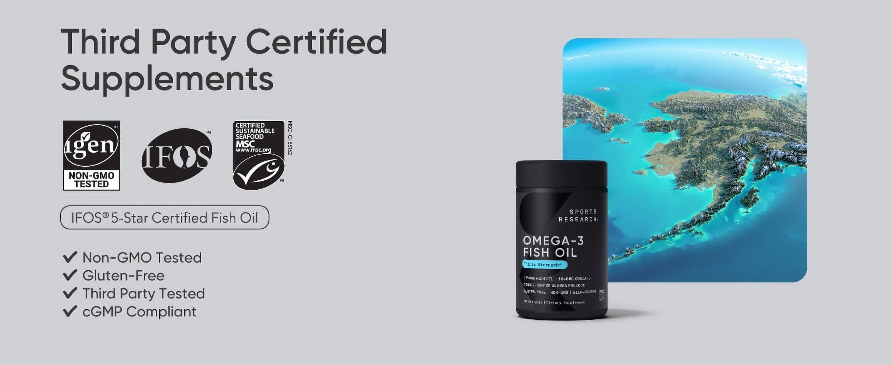 Sports Research Omega 3 Fish Oil, Triple Strength 1250mg, 60 Softgels photo 6