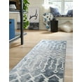 thumbnail image 3 of Rugs.com Bohemian Trellis Collection Rug – 12 Ft Runner Vintage Blue Low Rug Perfect For Hallways, Entryways, 3 of 8