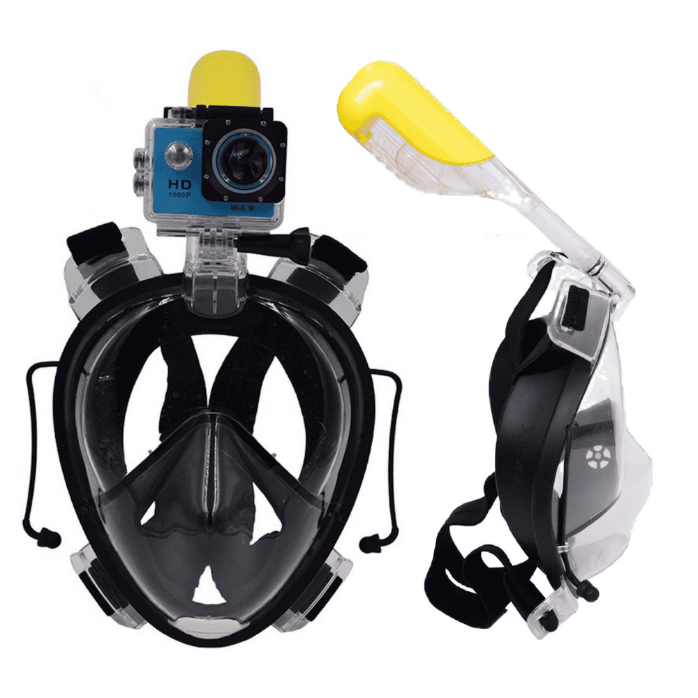 (2 Snorkel Mask Set) 180 Degree Full Face Snorkel Masks for Adult