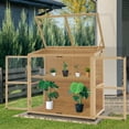thumbnail image 2 of MCombo Wooden Cold Frame Greenhouse, Wooden Greenhouse Cabinet Kit with Adjustable Shelf & Lockable Door, Fully Transparent Polycarbonate Greenhouse for Outdoor Indoor Use, 0718, 2 of 7