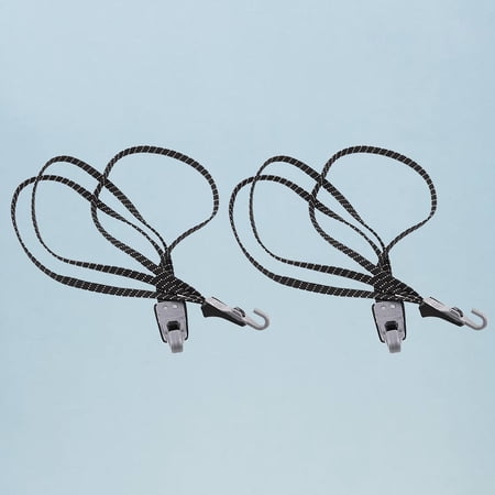 Milisten Elastic Bike Strapping Black Bungee Cord for Secure Travel 2Pcs