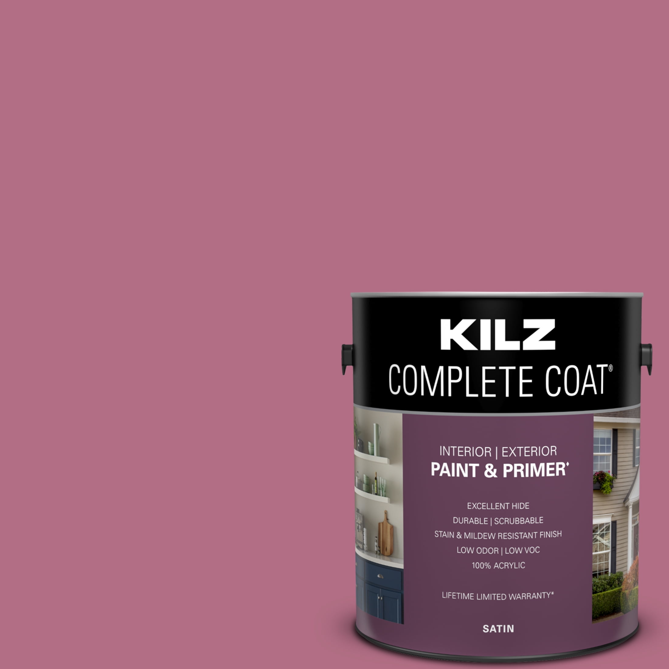 Peaking Pink, KILZ Complete Coat Interior/Exterior Paint & Primer, 1 Gallon #LA260-02