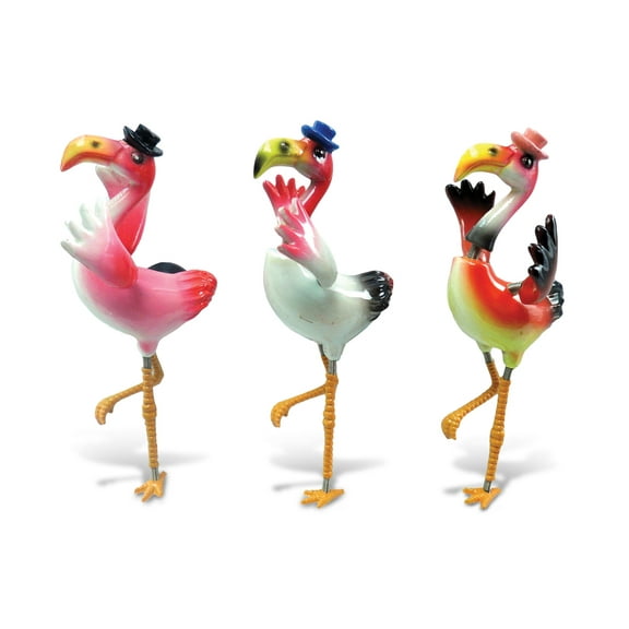 CoTa Global Flamingo Refrigerator Bobble Magnets Set of 3 - Assorted Color Fun Cute Tropical Bird Animal Bobble Head Magnets For Kitchen Fridge, Home Decor, Cool Office and Decorative Novelty - 3 Pack