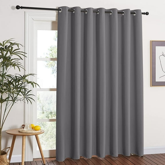 SRWEHG-Extra Wide Sliding Door Curtains, Thermal Insulated Blackout Patio Curtain for Sliding Glass/French Door (Silver Grey, W80 x L84)