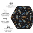 thumbnail image 4 of Pofeuu Space Rocket Print Leather Coasters Set of 6, Round Cups Mugs Mat Pad for Home Kitchen Heat Resistant Drink Coasters,Hexagon, 4 of 7
