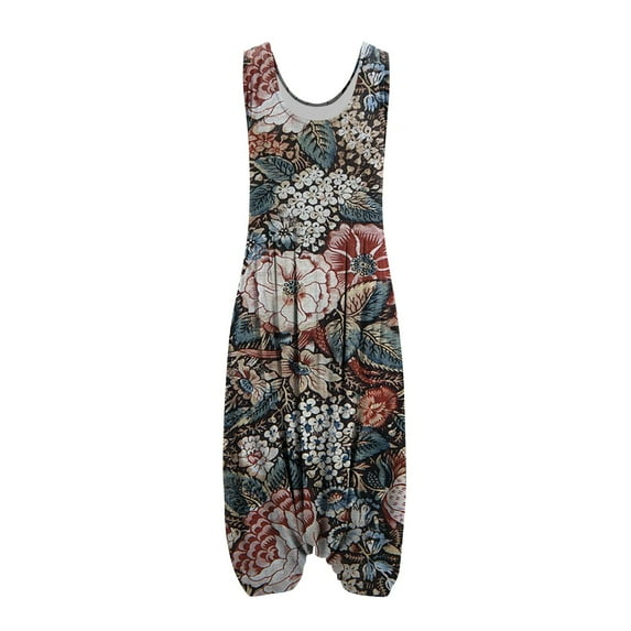 Don't Miss Out! HIMIWAY Jumpsuits for Women Women's Jumpsuits Rompers & Overalls Fashion Round-Neck Jumpsuit for Womens Adjustable Spaghetti Straps Vintage Romper Jumpsuit with Pocket Pink XL