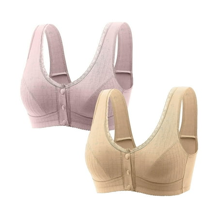 Weikingp Bras for Women  Womens Bra Sports Bras Front Snaps Seniors Wireless Beauty Back Full Coverage Comfor Easy Close Bras Bralettes for Women Plus Size Lingerie Clearance Yellow 3Xl