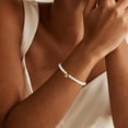 thumbnail image 4 of Turandoss Gifts for Girls Kids 6 7 8 9 10 11 12 13 14 15 16 Year Old Girl Birthday Gifts Flower Girl Proposal Gift Initial Bracelets Pearl M Charm Bracelet Jewelry, 4 of 7