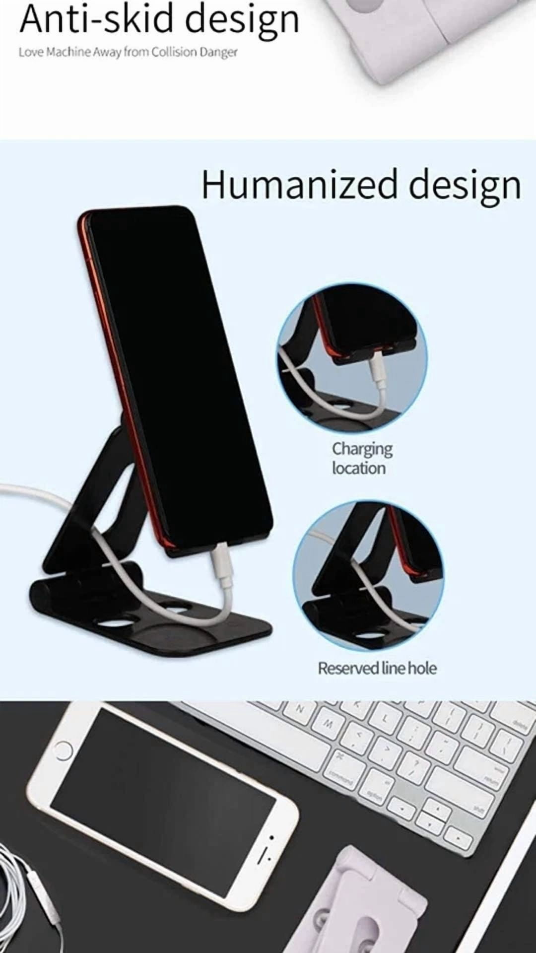 Cell Phone Stand For Phone Adjustable Desktop Phone Holder Compatible With Phone