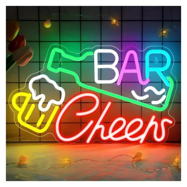 Letrero De Neón LED BAR Cheers, Decoración Alimentada Por USB Para Fiesta Temática Bar Y Cerveza