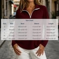 thumbnail image 3 of yeiolnoer Tops for Women Loose Fit Long Sleeve Casual Shirts Quarter Zip Lapel T Shirt for Athletic Workout(Wine,X-Large), 3 of 6