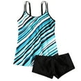 thumbnail image 3 of Brnmxoke Womens 2025 Tankini Swimsuits Tummy Control Flowy Swimwear Two Piece Bathing Suits Swim Top with Boyshorts Green,XXXL, 3 of 6