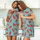 thumbnail image 4 of Fotbe Watermelon Bata de Dormir para Mujer con Estampado, Camisón de Algodón de Manga Corta, Ropa de Dormir Casual, 4 of 6