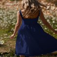 thumbnail image 4 of Robe Midi Sans Manches d'Été pour Femmes, Couleur Unie, Taille Haute, 4 of 7