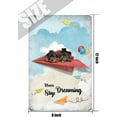 thumbnail image 5 of Inspirational Wall Art -Never Stop Dreaming,Puppy Dachshund Dog Vintage Tin Sign- Balloon Decor - Paper Airplane Motivational Poster Gifts for Kids Bedroom Rustic Wall Sign 12x8 Inch, 5 of 7