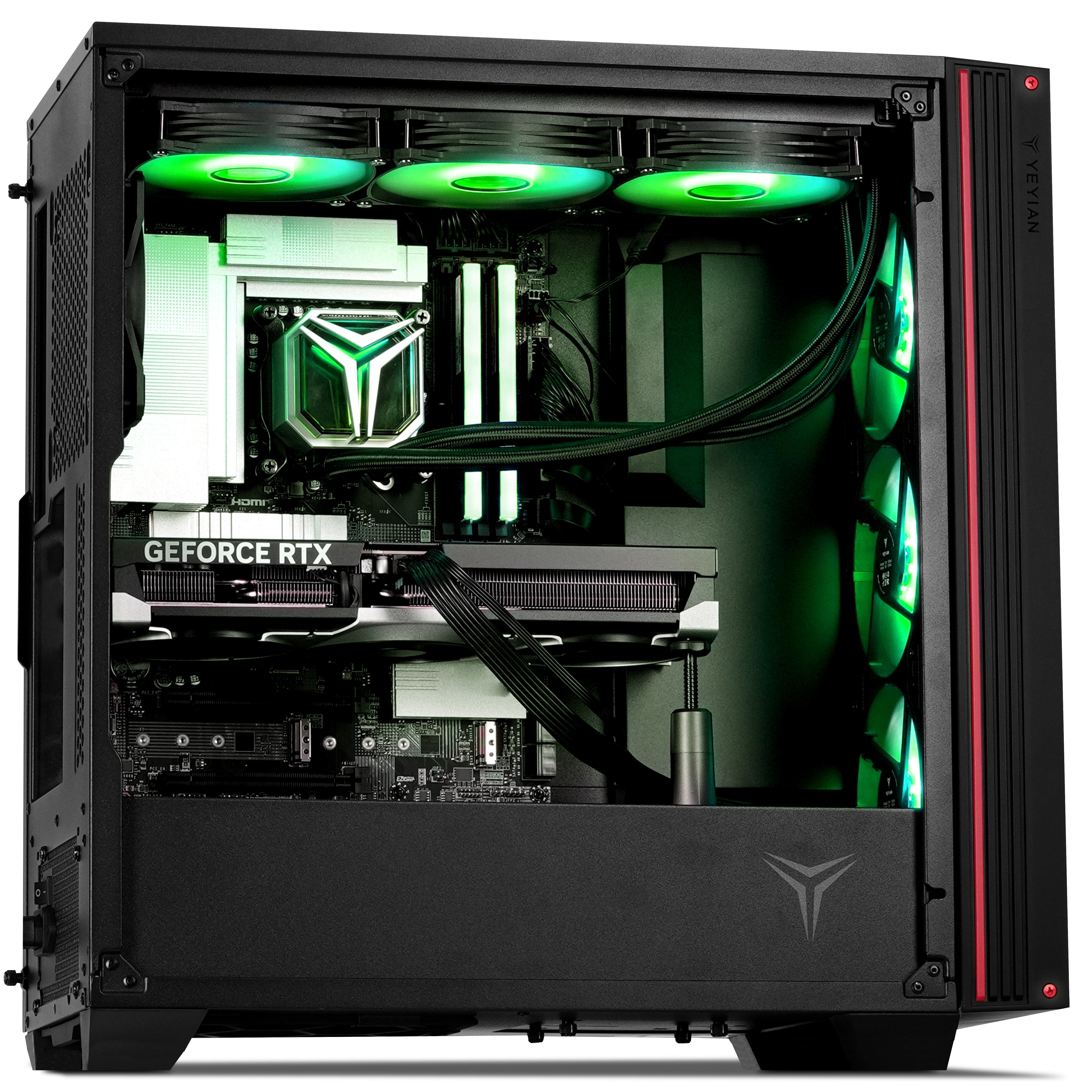 YEYIAN Gaming Desktop PC. AMD RYZEN 7 7800X3D, Nvidia GeForce RTX 5090 32GB VRAM GDDR7, 360mm AIO, 2TB NVMe, 32GB 6000MHz, 1000W PSU Windows 11 Home - YPA-MS780DC-5901N