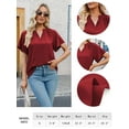 thumbnail image 6 of Fancyglim Women Short Sleeve Shirts Stylish Summer Tunic Tops Burgundy XL, 6 of 7