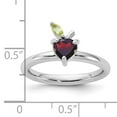 thumbnail image 6 of Auriga Fine Jewelry 925 Sterling Silver RH-plated Garnet Peridot Apple Ring for Women Size- 5, 6 of 9