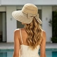 thumbnail image 5 of Summer Hats for Women Women Bow Knot Casual Fisherman Hat Outdoor Fashion Woven Sun Cap Khaki One Size, 5 of 6