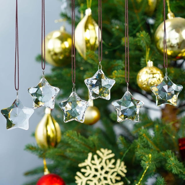 Campana de viento con colgante de pentagrama de cristal | Adorno atrapasol para ventana | Decoración colgante de prisma arcoíris para árbol de Navidad, balcón, habitación, jardín