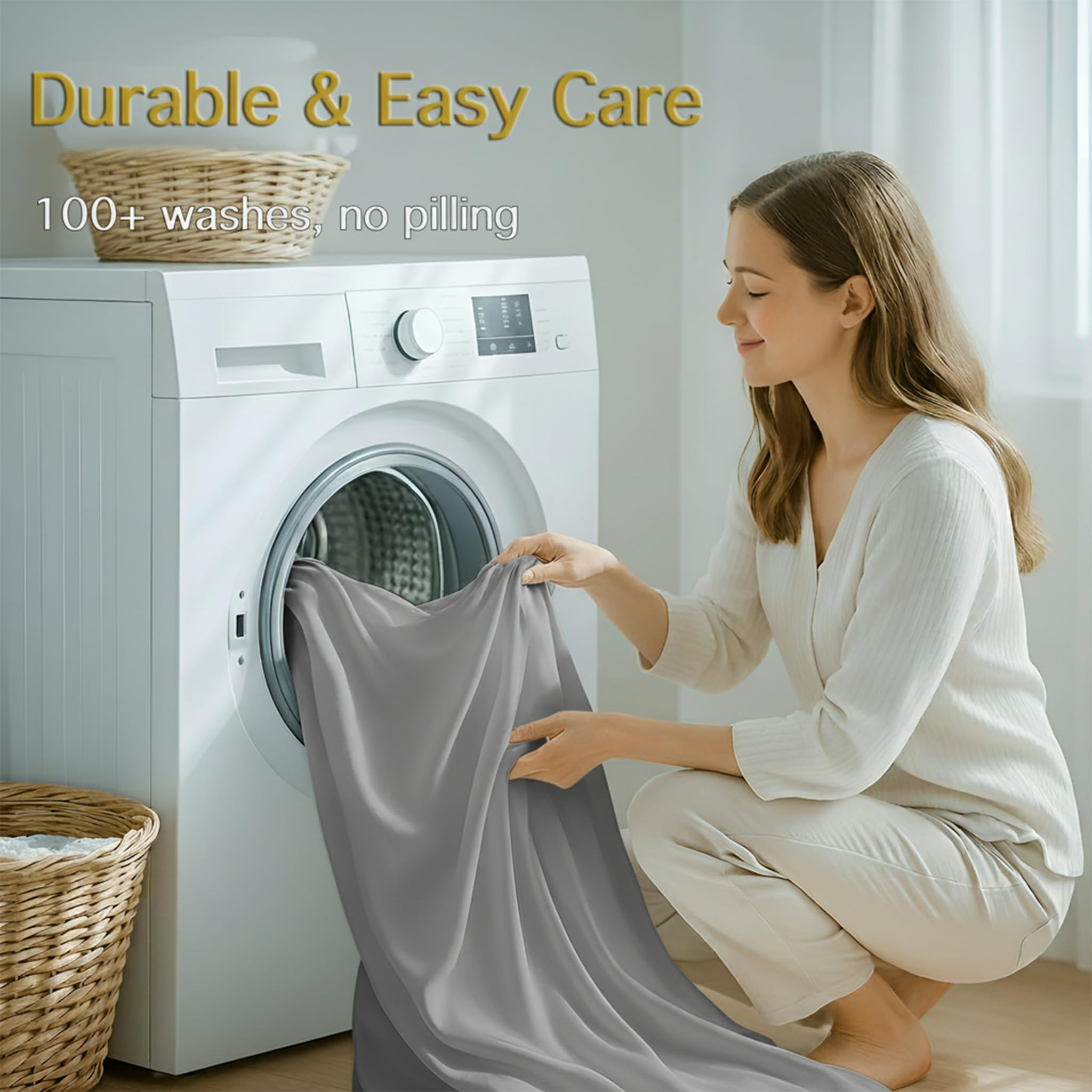 Tensoboo 100% Bamboo Cooling 16-Inch Deep Pocket Fitted Sheet Only, Twin – Soft and Breathable