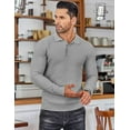 thumbnail image 4 of COOFANDY Men's Knit Polo Long Sleeve Sweater Lightweight Fashion Casual Collared T Shirts Bluish Violet-XXL, 4 of 6