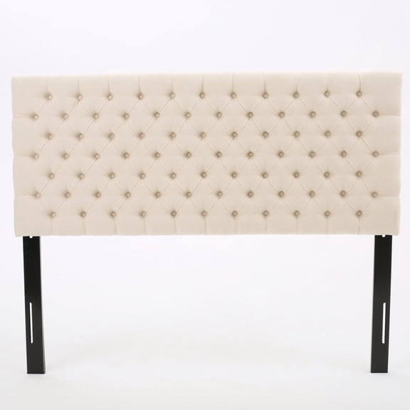 GDF Studio Jezebel Fabric Tufted Queen/Full Headboard, Beige