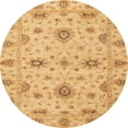 thumbnail image 1 of Ahgly Company Machine Washable Indoor Round Abstract Orange Area Rugs, 3' Round, 1 of 7