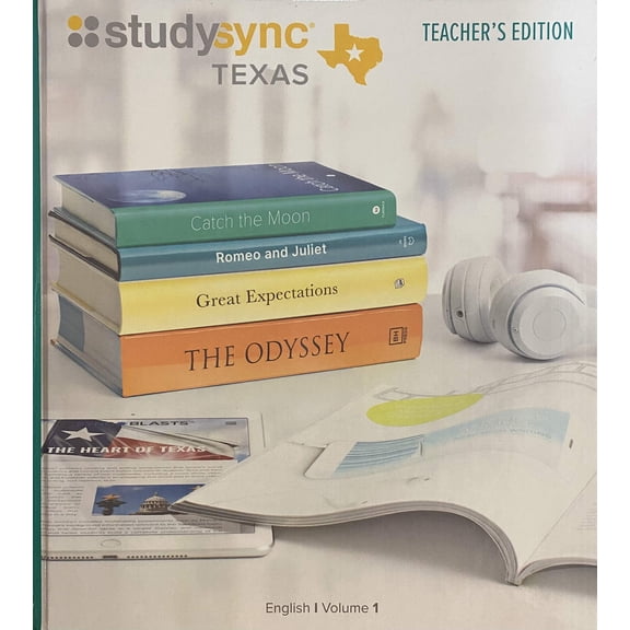 Pre-Owned StudySync, English 1 Volume 1, Texas Edition, Teacher's Edition, Grade 9, c. 2019, 9781970126327, 1970126329