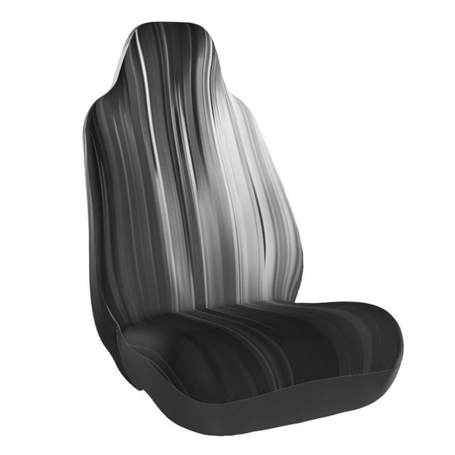 Wukai Monochrome Abstract Lines Full Set Car Seat Covers with Soft Padding Universal Auto Front Seats Protector and Cushion Mat