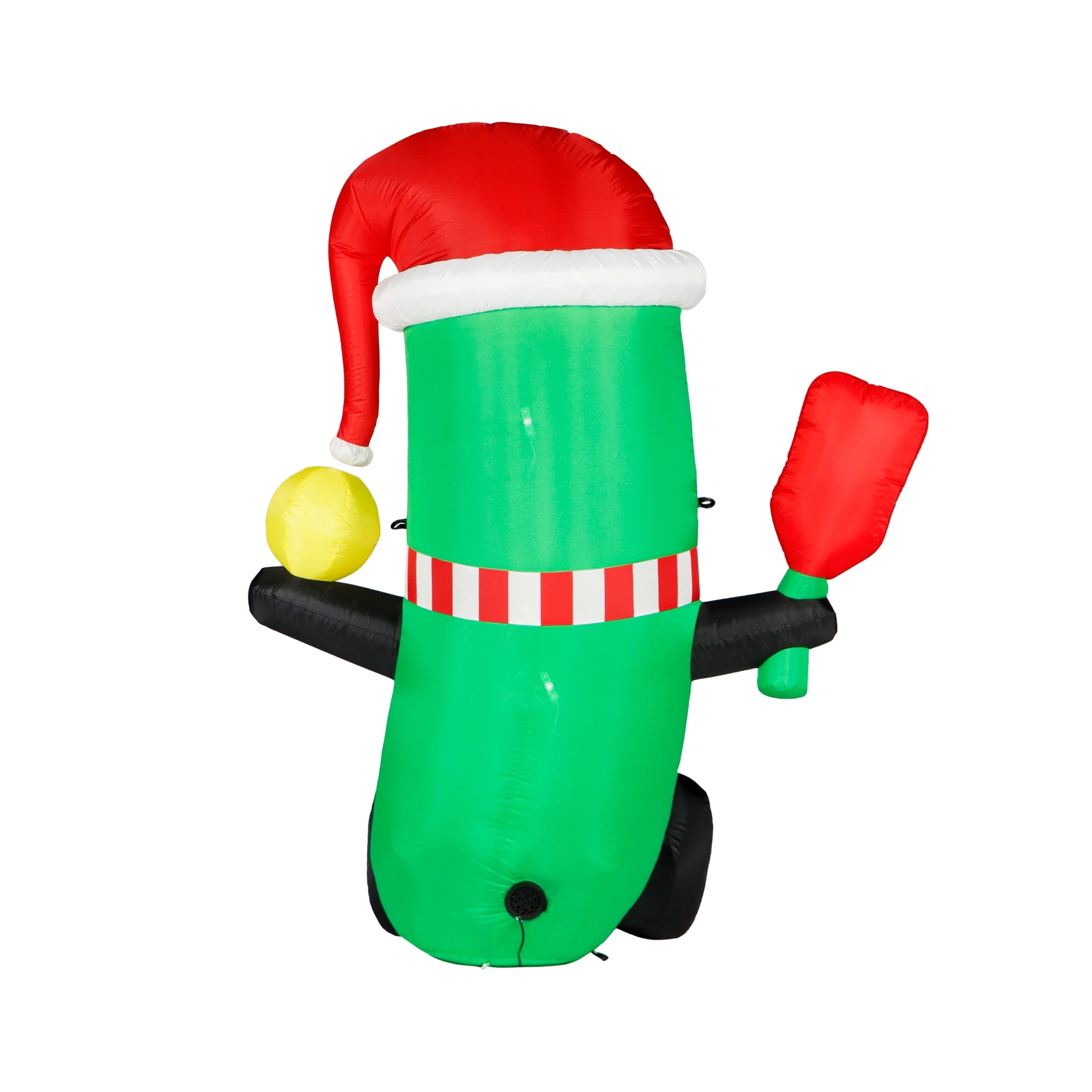 Multicolor Pickleball Pickle Christmas Airblown Yard Inflatable, 5', by Holiday Time