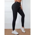 thumbnail image 4 of Women's Plus Size Solid Wide Waistband Leggings, 4 of 5