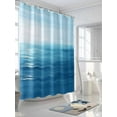 thumbnail image 3 of Fsddascl Blue Coastal Shower Curtain Set - Small 36" x 72" Washable Bathtub Curtain with 12 Hooks, Modern Summer Ocean Wave Waterproof Fabric Stall Shower Curtains for Bathroom/Bathtub Décor, 3 of 6