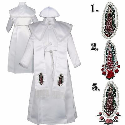 Baby Boy Infant Toddler Christening Baptism Mary Maria Stole White Gown 0-30M