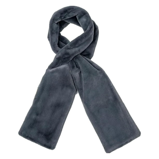 Bufanda de felpa con bolsillo con cremallera, elegante cuello para tarjetas telefónicas, senderismo y actividades al aire libre. gris