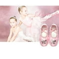 thumbnail image 3 of GOOHOCHY Zapatillas de ballet de satén con lentejuelas bordadas y suela de yoga para niñas - Talla 26 (rosa), 3 of 7
