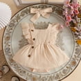 thumbnail image 2 of Gubotare Baby Tulle Dress Baby Girls Romper Summer Sleeveless Rompers Clothes Outfits for Newborn Infant 0 3 6 9 12 18 24 Months (Beige,0-3 Months), 2 of 6
