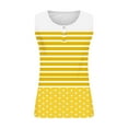 thumbnail image 2 of Jalioing Tank Tops for Women Plus Size Striped Print Scoop Neck Button Tees Oversized Summer Casual Sleeveless Shirts, 2 of 5