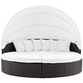 thumbnail image 5 of Lounge Daybed Sofa Bed, White, Rattan, Wicker, Outdoor Patio Balcony Cafe Bistro Garden Hospitality Restaurant, Modern Contemporary HB34968, 5 of 6