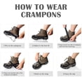 thumbnail image 6 of Crampons Ice Cleats Traction Snow Grips for Boots Shoes Women Men Anti Slip Steel Spikes Safe Protect for Hiking Fishing Walking Climbing Mountaineering (Black), 6 of 6