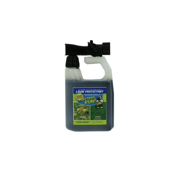 See Spot Run Lawn Protectant - Cures and Prevents Dog Urine Spots. Safe, Effective, Natural Lawn Care Product and Excellent Grass Saver for Pets to Aid your Lawn Fertilizer (32oz.hose end concentrate)
