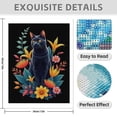 thumbnail image 3 of Diamond Art Kit for Adults, Black Cat Floral Arrangement Diamond Painting for Adults Beginners, DIY Diamond Art Painting Kits, 5D Diamond Painting Crafts for Home Decor 12x16 Frameless, 3 of 7